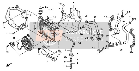 Honda SH150 2005 RADIATOR for a 2005 Honda SH150